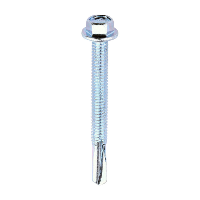 5.5 x 55mm (5/16" Hexagon Head) Self Drill Screws, Metal to Metal, Bright Zinc Plated For Steel 4-12.5mm Thickness ZH55B