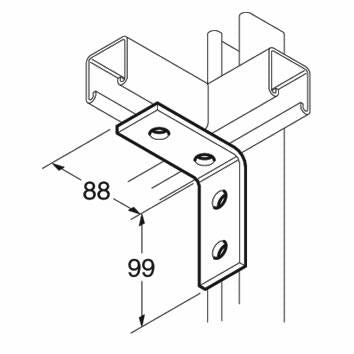 SB504 (P1325) 90 Degree Channel Bracket, Unistrut compatible, stainless steel A4 316