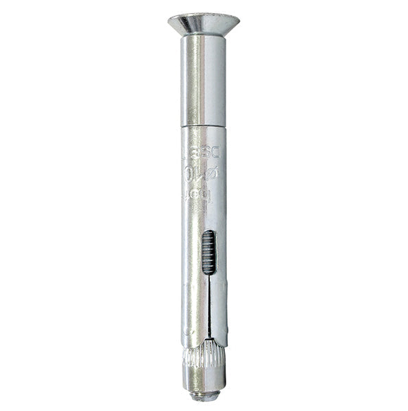 12mm x 80mm / 10 (M10) Countersunk Head Socket Sleeve Anchor, Zinc Plated