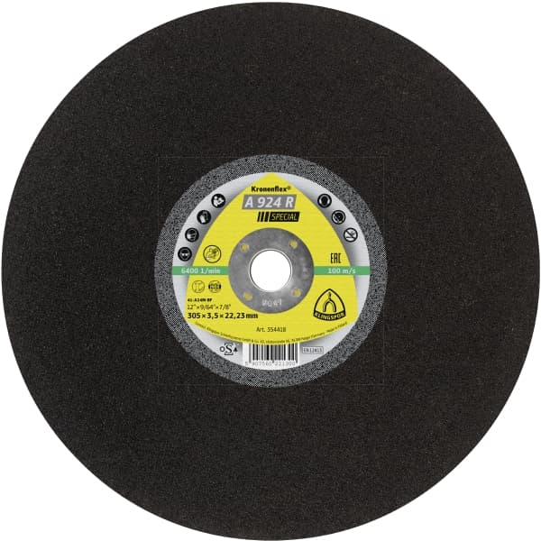 Kronenflex Klingspor 350 x 4mm x 20mm Metal Cutting Disc (fits Petrol / Stihl) 354416