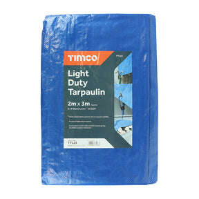 Timco 2M x 3M Light Duty Tarpaulin, Blue TTL23