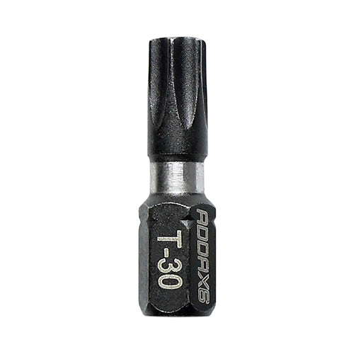 T30 x 25mm Addax X6 Impact Screwdriver Bit (Pack of 10) 30TX25X6