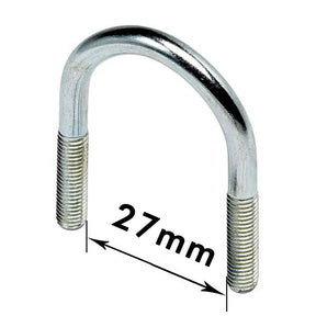 U - Bolts 3/4" Nominal Bore, 27mm Width Between Legs, Stainless Steel (M6) Bolt only