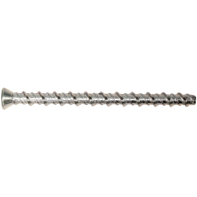 M6 x 75 Serbolt Counersunk Torx T30 Concrete Bolt, Bright Zinc Plated