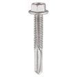 Timco 5.5 x 80 (5/16" Hexagon Head) Self Drill Screws Heavy Section Steel (12.5mm), Ruspert Silver Plated For Steel 3.0-12.5mm Thickness H80B