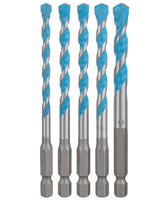 Bosch 5 Piece Multi Construction Drill Bit Set 5.5, 2 of 6, 7, 8 x 100mm 2 608 590 181