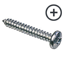 6 x 1" 1/2 (3.5 x 38mm) Self Tapping Screw, Pan Phillips AB, Steel Bright Zinc Plated, DIN 7981C