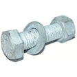 M16 x 75 Hexagon Head Set, Nut & Washer (Assembled Bolt) Grade 8.8 Galvanised. CE Approved BS/EN15048