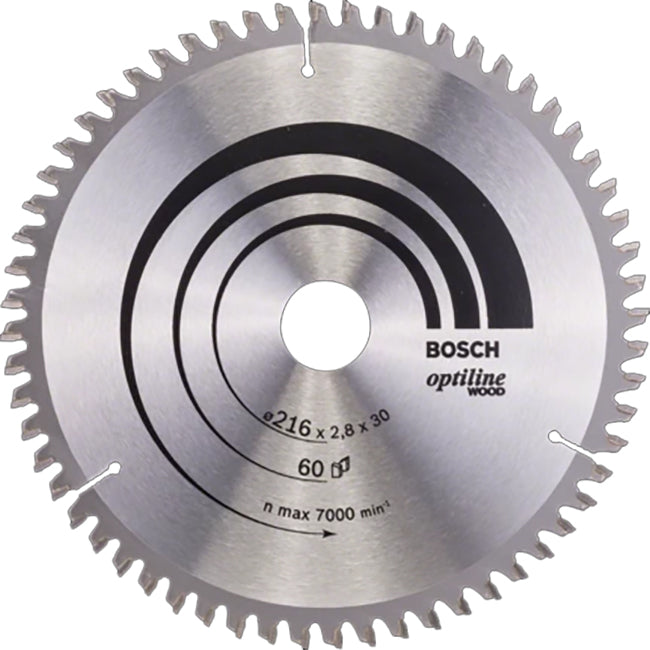 Bosch 216 x 30 x 60 Teeth Optiline Wood Circular Saw Blade P/no. 2 608 640 642