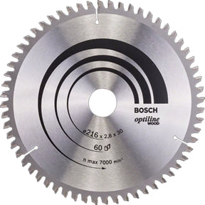 Bosch 216 x 30 x 60 Teeth Optiline Wood Circular Saw Blade P/no. 2 608 640 642