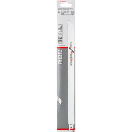 Bosch S1222VF 300mm Sabre Saw Blade flexible for wood 5-250mm and metal 3-10mm (Pack of 5) P/No. 2 608 656 022