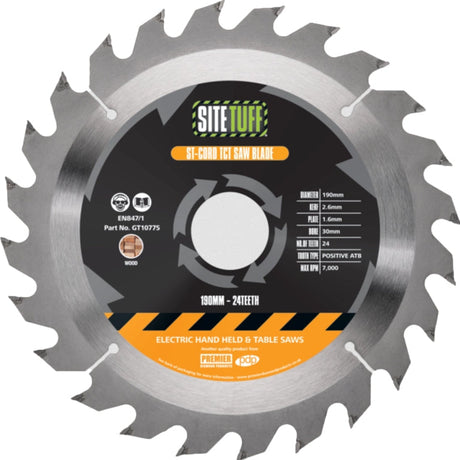 Site Tuff ST-CORD 165 x 40 x 40t TCT Wood Blade, for Corded Saws GT10750