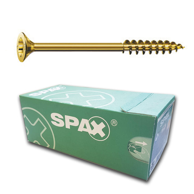 10.0 x 320mm T40 Spax Extra Long Countersunk Head Wood Screw, Zinc & Yellow