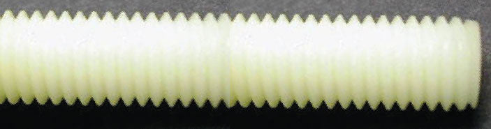 M6 x 3 Metre Long Nylon Studding (Threaded Rod) Grade 66 Natural White