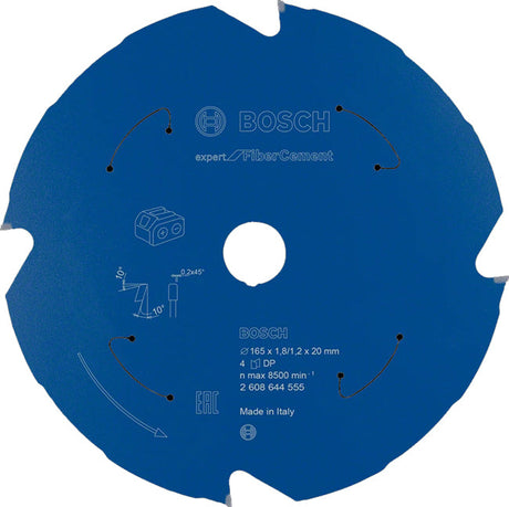 Bosch 165 x 20 x 4 Teeth Expert for Fibre Cement Circular Saw Blade For Cordless Saws P/No. 2 608 644 555
