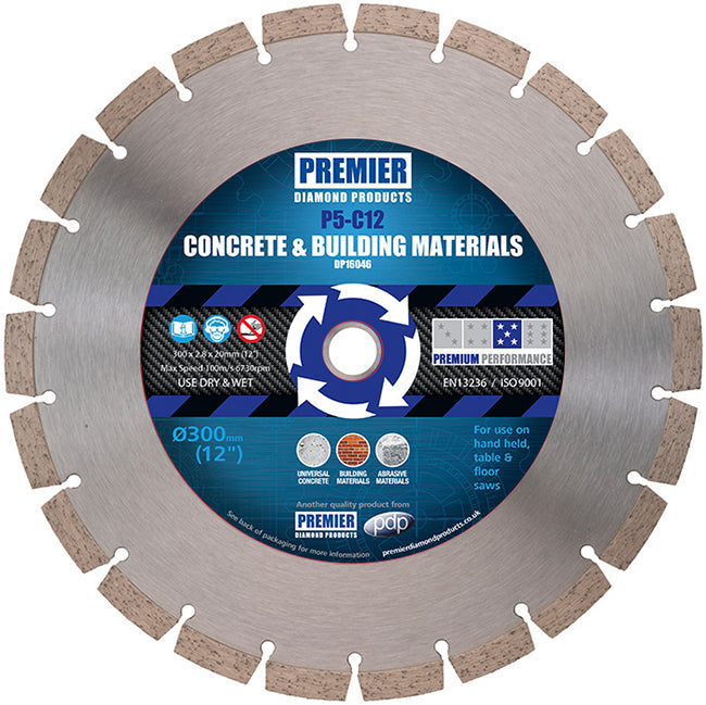 300mm x 20mm 5 Star Diamond Blade for Concrete & Building Materials DP16046 P5/12
