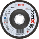 Bosch 115mm X-Lock Best for Metal 120 Grit Flap Disc, Angled Version, P/No. 2 608 619 200