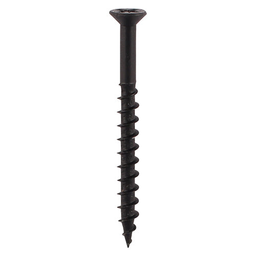 4.0 x 33mm (8 x 1" 1/4) Timco Carcass Screws, Black Phosphate Countersunk Pozi No.2, Boxed in 500's 40033CARC