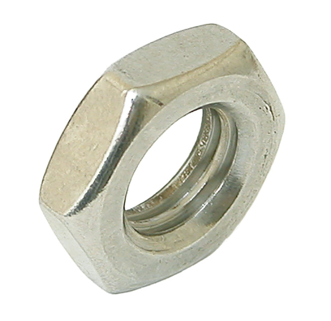 M12 Brass Nickel Plated Lock (Half) Nut, DIN 439
