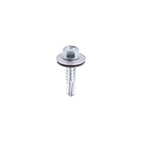 5.5 x 25mm (5/16" Hexagon Head) Self Drill Screws, Metal to Metal, Bright Zinc Plated For Steel 1.2-4mm Thickness with 16mm EPDM Washer ZL25W16