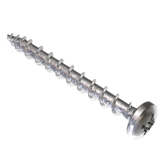 Screw-Tite 4 x 40mm Pan Pozi PZ2, All Purpose Screw, Net Coat Zinc Plated. TFSTPZ4040