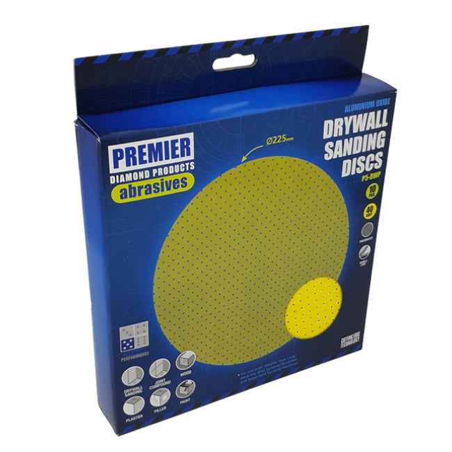 Premier P5-DWP 225mm P100 Hook & Loop Drywall Sanding Disc (Pack of 10)