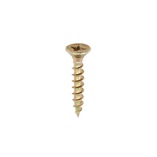 Timco 3.0 x 25mm (4 x 1") Countersunk Pozi Pz1, Classic Woodscrew, Steel Zinc / Yellow Plated, 30025CLAF