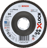 Bosch 125 x 22mm X-Lock Best For Metal 60 Grit Flap Disc, Straight, P/No. 2 608 619 210