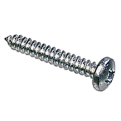 8 x 7/8" (4.2 x 19mm) Self Tapping Screw, Pan Pozi AB, Steel Bright Zinc Plated, DIN 7981C