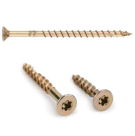 6.0 x 300mm T30 Index Extra Long Countersunk Head Woodscrew Zinc & Colour, TEXBT60300