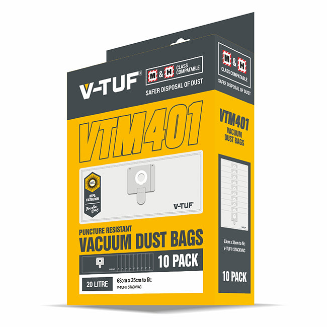 V-Tuf Dust Bags To Suit StackVac (Pack of 10) VTM401