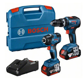 Bosch GSR 18V-55 & GDR 18V 200 with 2 x 4.0Ah Batteries In L-CASE