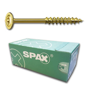 10.0 x 400mm T30 Spax Extra Long Washer Head Wood Screw, Zinc & Yellow