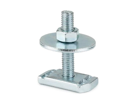 M8 x 60mm Channel stud, nut, & washer. Steel zinc plated. Unistrut compatible