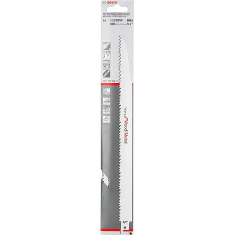 Bosch S1210VF 300mm Sabre Saw Blades heavy for metal (Pack of 5) P/No. 2 608 657 612