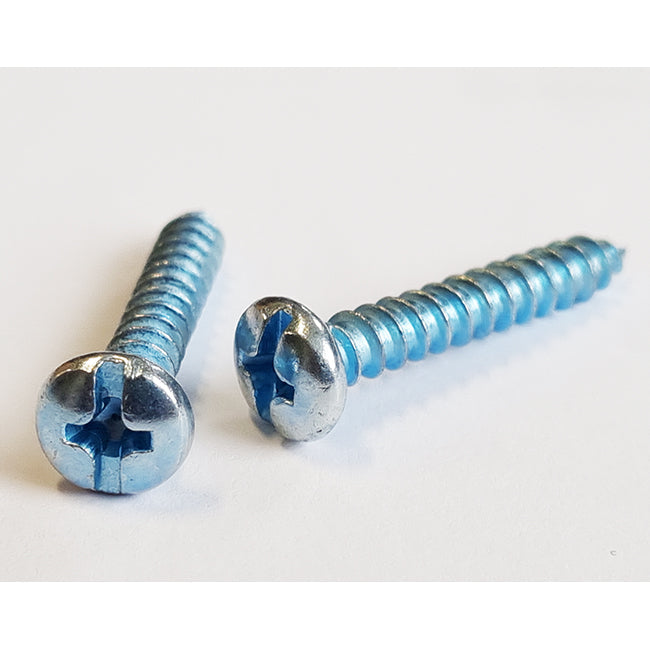 8 x 1" (4.2 x 25mm) Self Tapping Screw, Pan Combination Phillips Slot AB, Steel Bright Zinc Plated, DIN 7981C