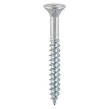 10 x 1" 1/2 (4.8 x 40mm) Timco Twin-Thread Countersunk Pozi Woodscrews, Bright Zinc Plated, 10112CWZ