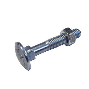 M5 x 35 Mild Steel Carriage / Coach / Cup Square Bolts, c/w Hexagon Nut Zinc Plated, DIN 603/934