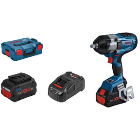 Bosch GDS 18-1000 Bi-Turbo Impact Wrench, 2 x 8.0Ah Batteries, Charger & LBOXX