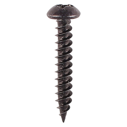 No.8 x 5/8" (4.2 x 16mm) Timco Blackjax Woodscrew, Twin-thread Round Head Pozi No.2, Black Passivated (Boxed in 200's, Outer box of 1000) 00858BJC