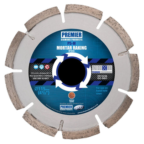 125 x 22mm Premier Diamond 5 Star Mortar Raking Blade 6mm Segments DP16170