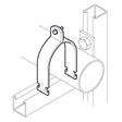 2 Part Pipe Clamp For Pipe 190.5 - 203.2mm, Mild Steel, Pre-Galvanised, Unistrut Part No. M1145
