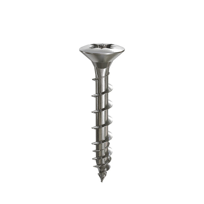 Hinge-Tite 4 x 25mm Raised Countersunk Pozi PZ2 Hinge Screw, Net Coat Chrome. TFHTRC4025