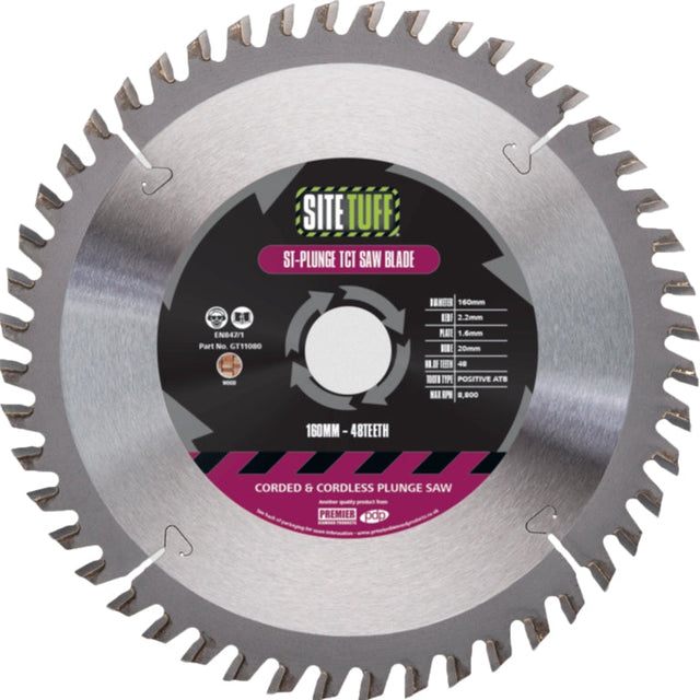 Site Tuff ST-PLUNGE 165 x 20 x 24t TCT Plunge Cut Saw Blade GT11082