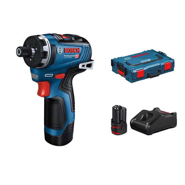 Bosch GSR12V-35 Drill / Driver Chuck, 2 x 3.0Ah Batteries, Charger & LBOXX