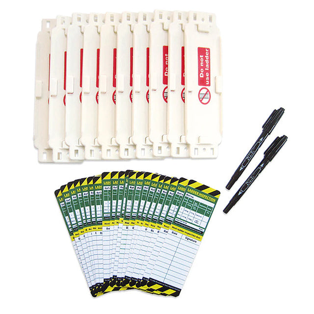 Ladder Inspection Tag Kit 10 Holders, 20 Tags & 2 Pens