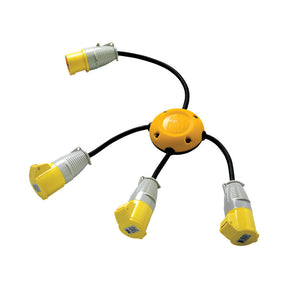 Defender Spider Pod 3 Way Multi Directional Splitter, 3 x 16amp 110V E13220