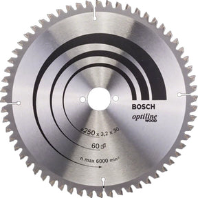 Bosch 250 x 30 x 60 Teeth Optiline Wood Circular Saw Blade P/No. 2 608 640 644
