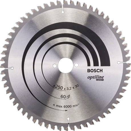 Bosch 250 x 30 x 60 Teeth Optiline Wood Circular Saw Blade P/No. 2 608 640 644