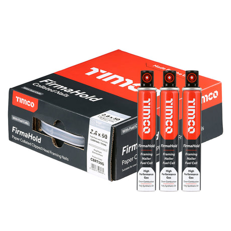 FirmaHold 2.8 x 50 Ring / Bright + 3 gas CBRT50G (Paslode compatible) 3300 nails per box